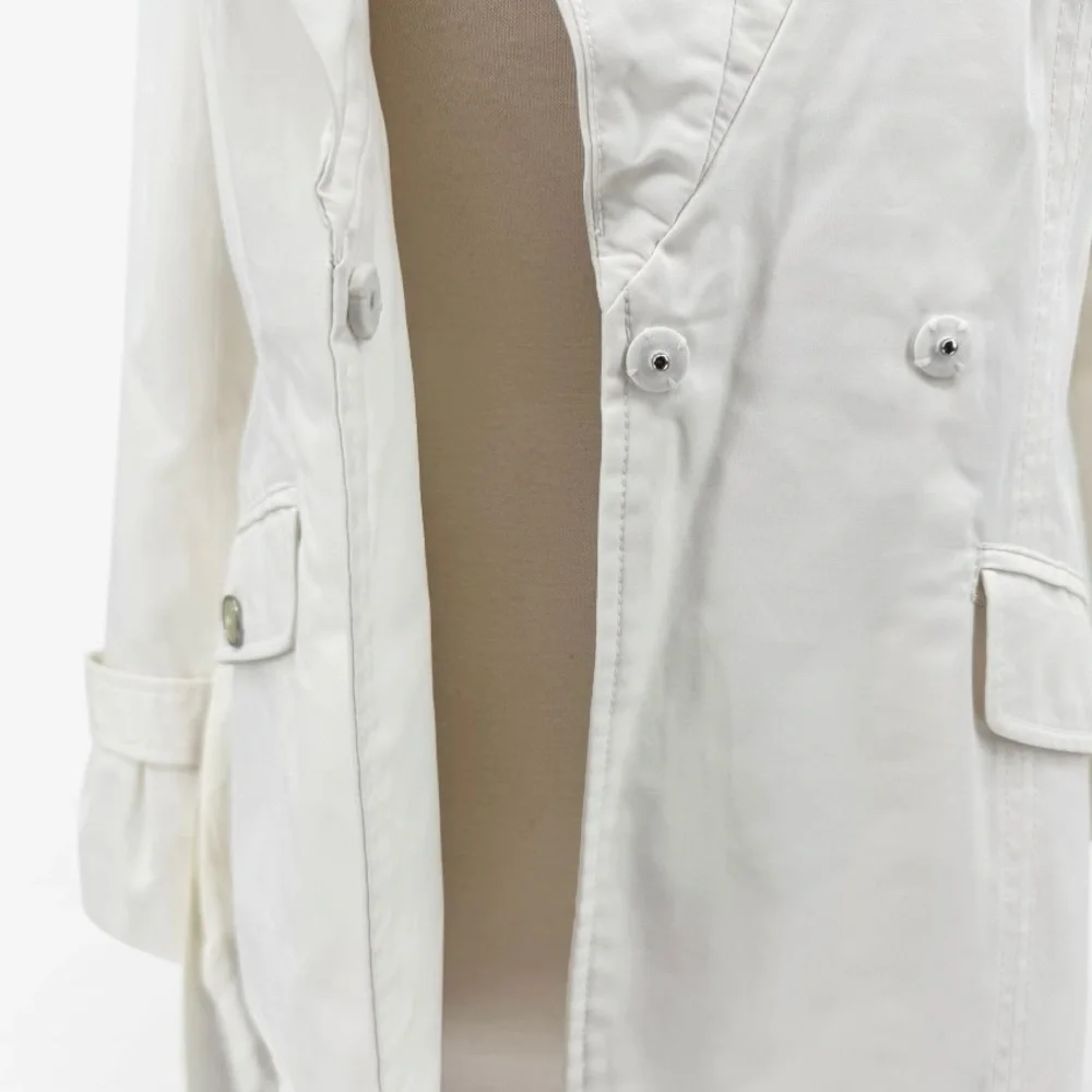 WHBM Belted Waist Winter White Jacket - Picture 4 of 6
